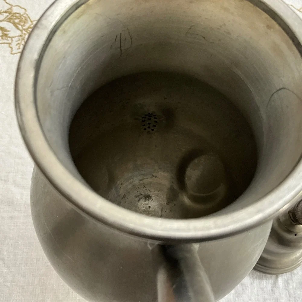 Vintage CK Kurz Tiel Handgemaakt Real Pewter Coffee Tea Urn Samovar 15